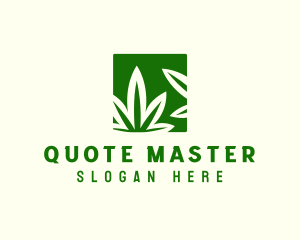 Green Cannabis Herb logo design