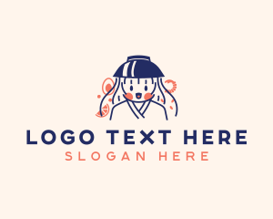 Gourmet - Pad Thai Noodle Lady logo design