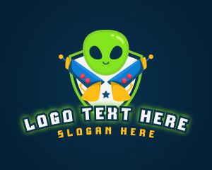 Fiction - Alien Laser Gun Gaming logo design