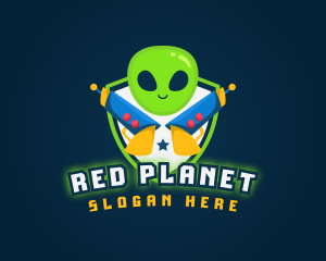 Alien Laser Gun Gaming logo design