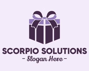 Purple Gift Present logo design