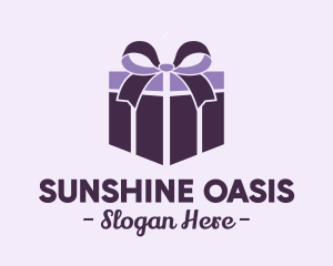 Purple Gift Present logo design