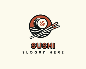 Sushi Chopsticks Dining logo design