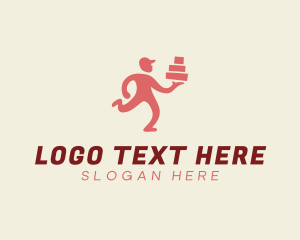 Online Shopping - Express Delivery Man logo design