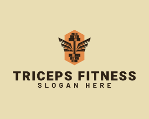 Barbell Wing Fitness logo design