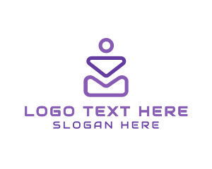 Geometric - Human Computer Envelope logo design