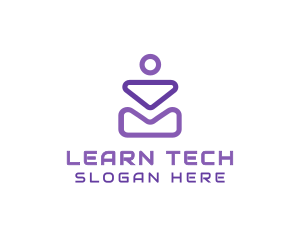 E Learning - Human Computer Envelope logo design