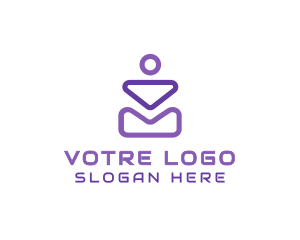 Human Computer Envelope logo design