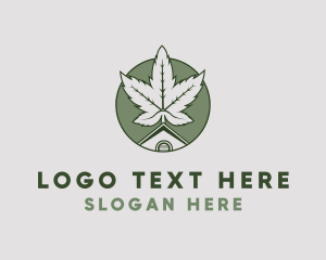 Hemp - Marijuana House Green logo design
