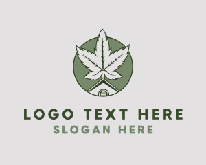 House - Marijuana House Green logo design