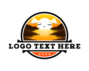 Tourism - Scenery Sunset River logo design