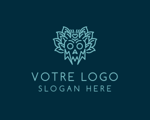 Scary - Leaf Skull Tattoo logo design