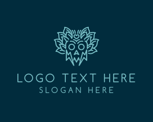 Horror - Leaf Skull Tattoo logo design