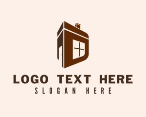 Construction - Brown House Letter D logo design