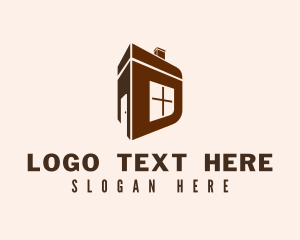 Village - Brown House Letter D logo design