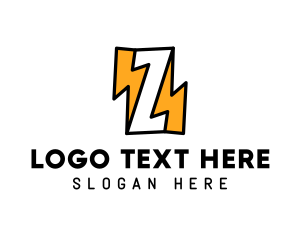 Stroke - Electric Zeus Zap Letter Z logo design