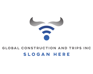 Stroke - Bull Horn Wifi logo design