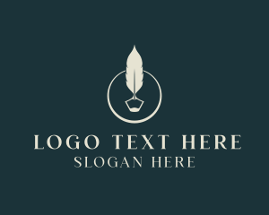 Stationery - Writing Feather Pen logo design