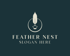 Writing Feather Pen logo design