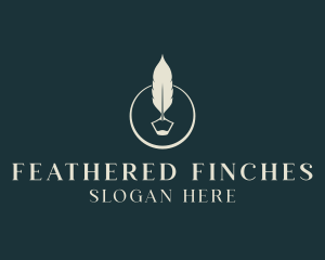 Writing Feather Pen logo design