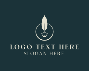 Writer - Writing Feather Pen logo design
