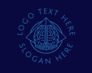 Artificial Intelligence - Blue Mental Brain logo design