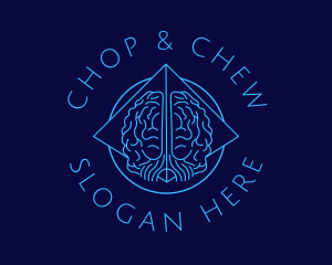 Tutorial Center - Blue Mental Brain logo design