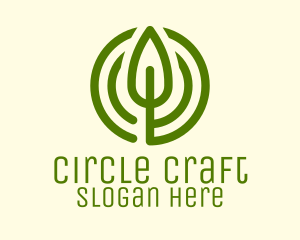 Green Leaf Circle logo design