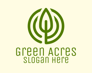 Green Leaf Circle logo design