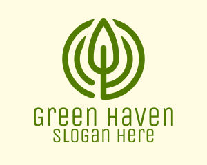 Green Leaf Circle logo design
