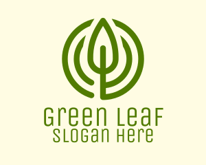 Herbs - Green Leaf Circle logo design