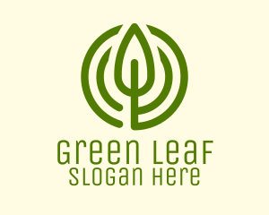 Green Leaf Circle logo design