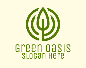 Green Leaf Circle logo design