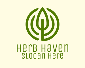 Herbs - Green Leaf Circle logo design