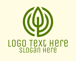 Plantation - Green Leaf Circle logo design