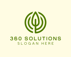 360 - Green Eco Leaf logo design