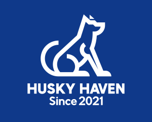 Abstract Husky Dog logo design