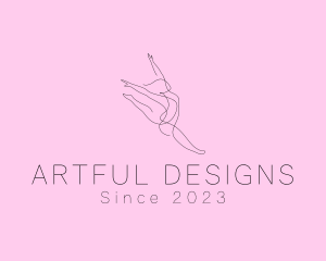 Ballet Dancer Gymnast Monoline logo design