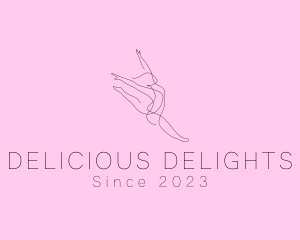 Ballet Dancer Gymnast Monoline logo design