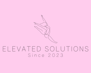 Ballet Dancer Gymnast Monoline logo design