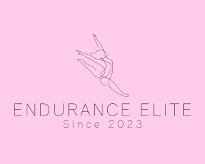 Ballet Dancer Gymnast Monoline logo design