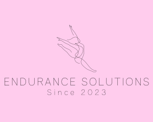 Ballet Dancer Gymnast Monoline logo design