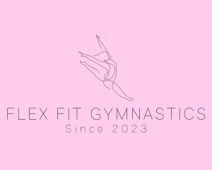 Gymnastics - Ballet Dancer Gymnast Monoline logo design
