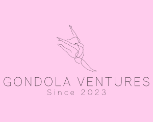 Ballet Dancer Gymnast Monoline logo design