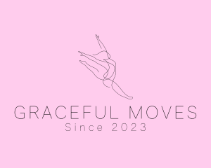 Ballet Dancer Gymnast Monoline logo design