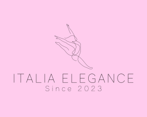 Ballet Dancer Gymnast Monoline logo design