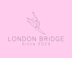 Ballet Dancer Gymnast Monoline logo design