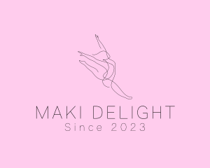 Ballet Dancer Gymnast Monoline logo design