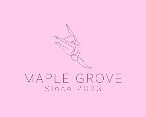 Ballet Dancer Gymnast Monoline logo design