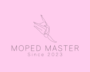 Ballet Dancer Gymnast Monoline logo design